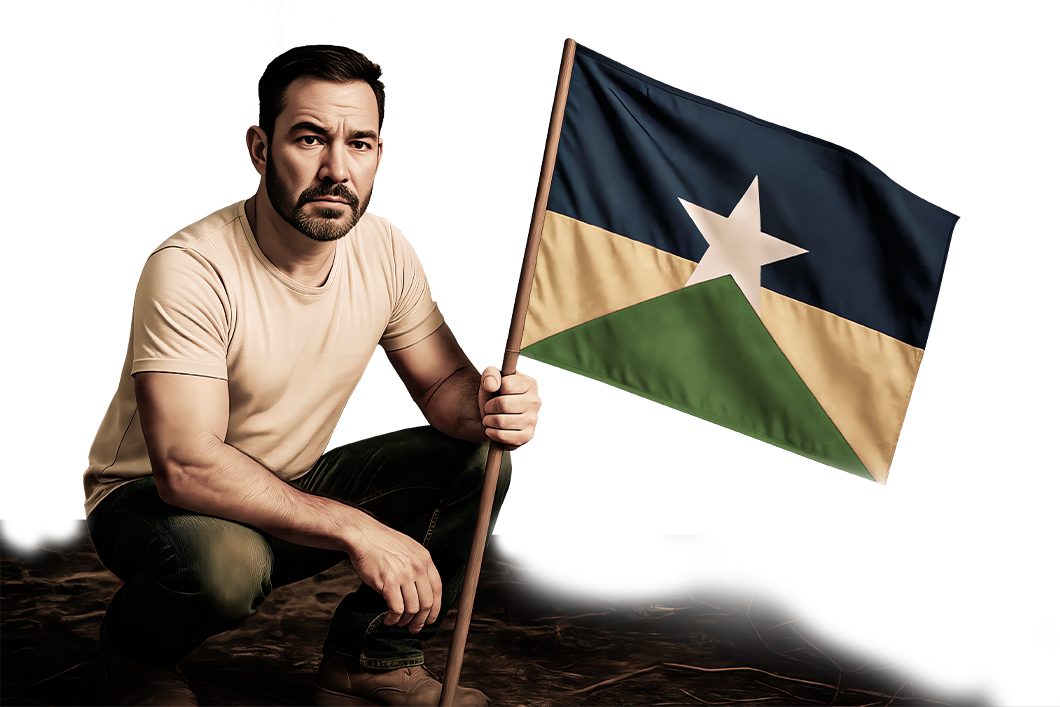 Homem com bandeira